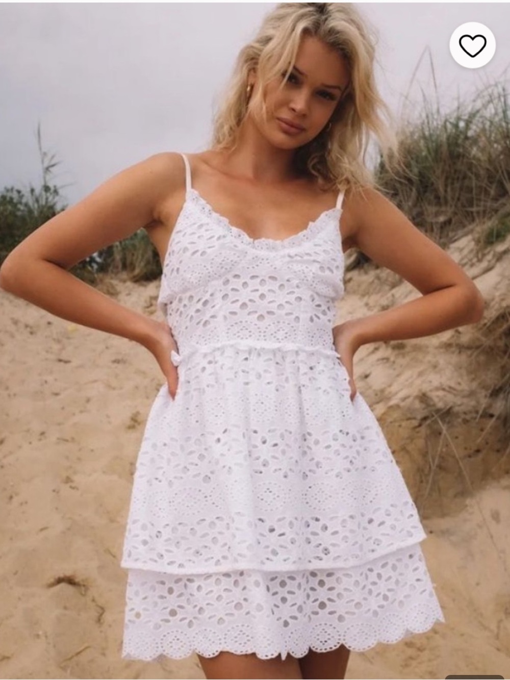 Anthropologie Winston White Eyelet Cottagecore / Boho Tiered Mini Dress - Small